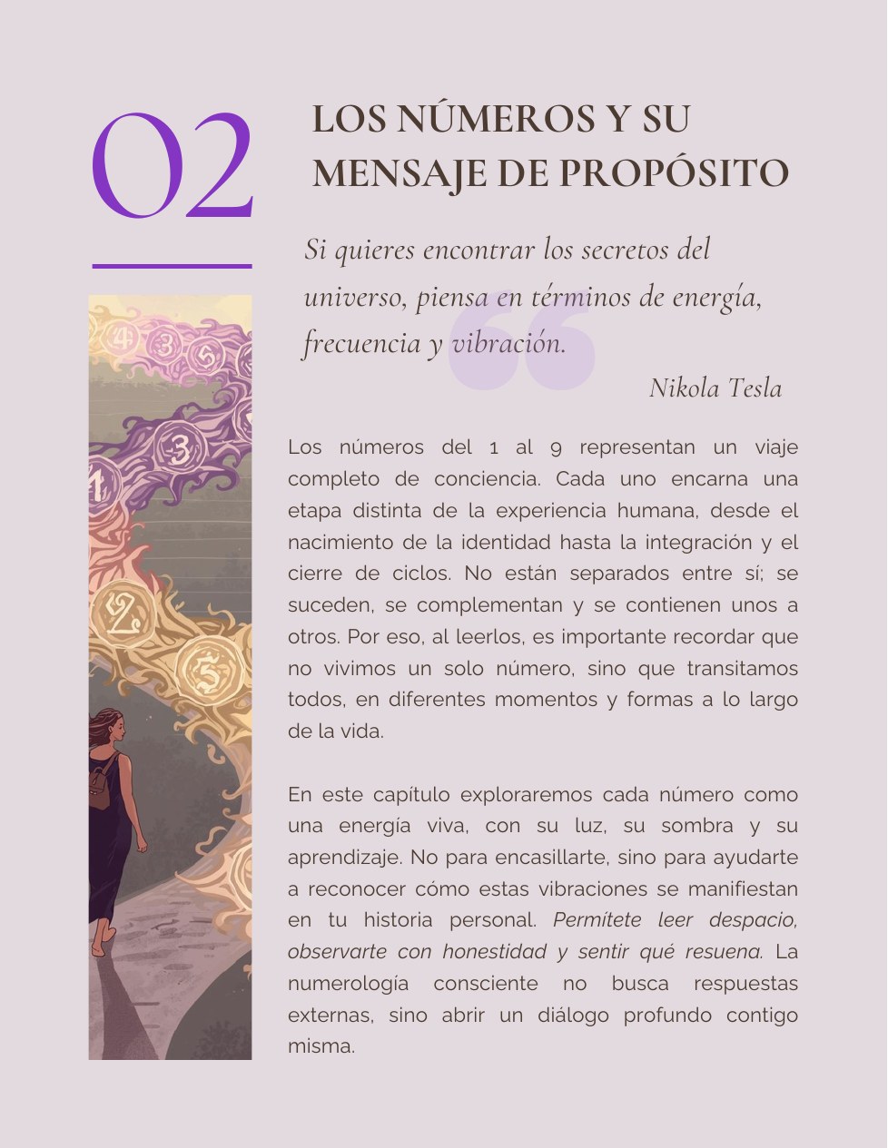 Página interior del capítulo Los números y su mensaje de propósito